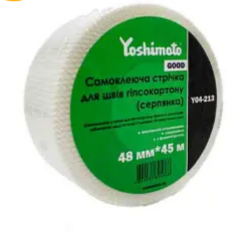 Стрічка для швів гіпсокартону Yoshimoto 48ммx45м (54 шт) 5917 фото